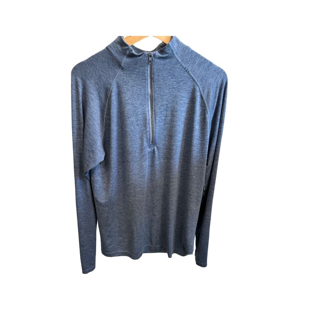 Lululemon Men’s Heather Blue Live In Practice Long Sleeve Quarter Zip L